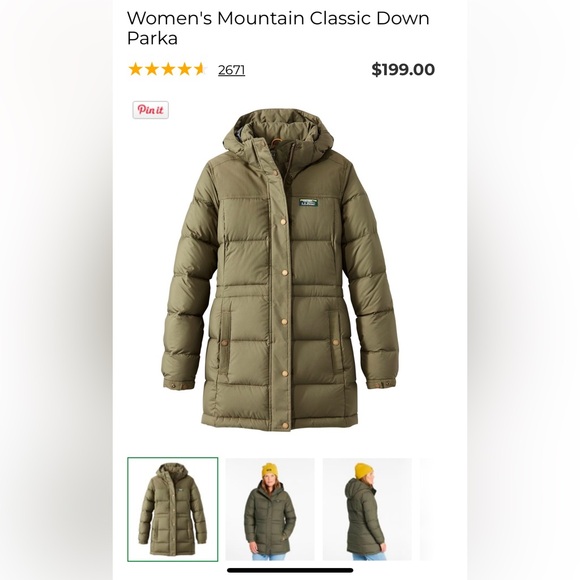 LL Bean woman’s Mountain classic down parka small petite - Picture 2 of 10